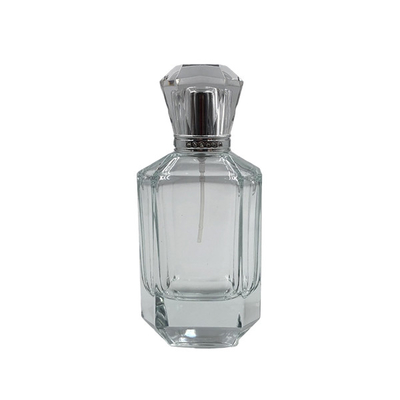 Aluminium Cap Antique Clear Glass Perfume Bottles 100ml With Atomizer