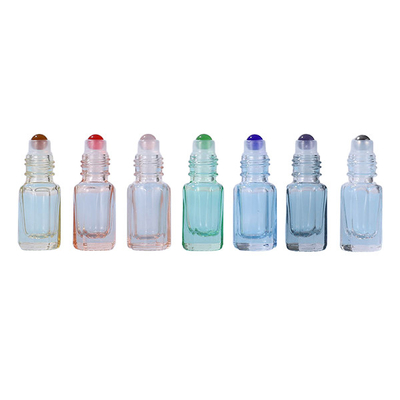 10ml 12ml Colored Star Anise Ball Bottle Glass Bead Colored Roller Bottles Eight Side Roll On Bottle