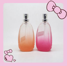 Engraving Surface Refillable Glass Perfume Bottle , Glass Perfume Round Bottle