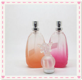 Engraving Surface Refillable Glass Perfume Bottle , Glass Perfume Round Bottle