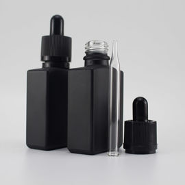 Matte Black Essential Oil Container Rectangular With Child Resistant Cap