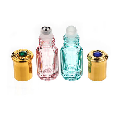 New Rollerball Empty Bottle 3ml 6ml 10ml 12ml Clear Octagon Attar Glass Essential Oil Roller Bottles
