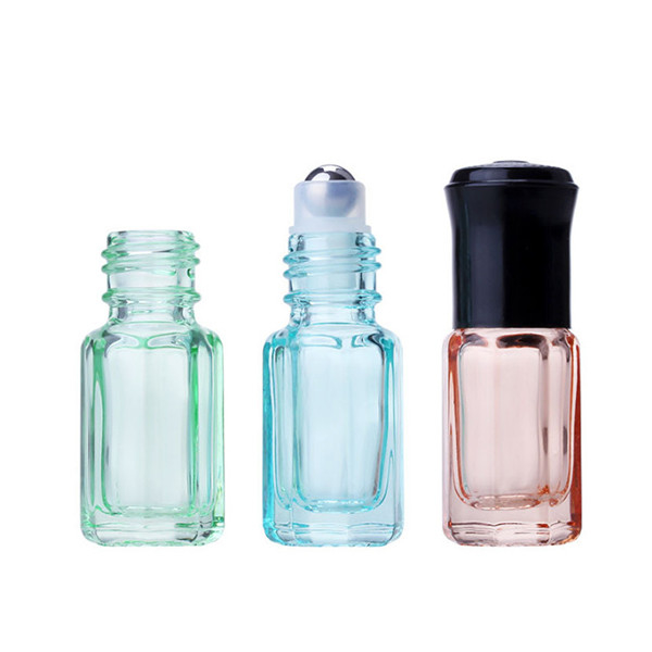 Glass Roller Bottles Bulk With Black Plastic Cap Essential Oil Roller Bottles With Metal Ball
