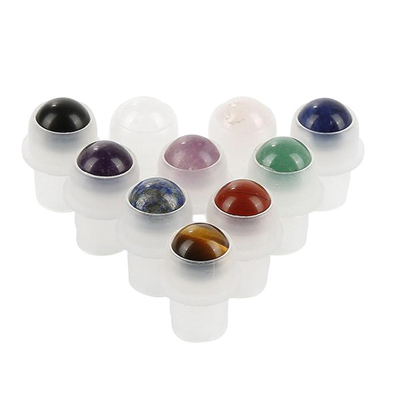 Toptan satış 10ml Şişelerde cam rulo Kapaklı Çeşitli Konforlu Ve Pratik Plastik Şişelerde Pembe Doğal Gemstone Roller